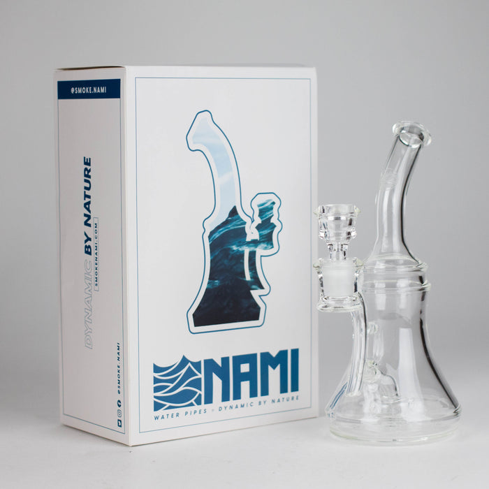 Nami Glass | 9" Ripple Dab Rig – Premium Borosilicate with Signature Inline Design | Jupiter Grass