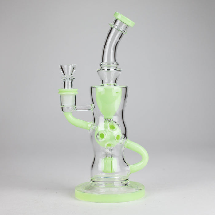 9" Fab Klein Recycler – Premium Glass Rig with Matrix Perc for Superior Filtration | Jupiter Grass
