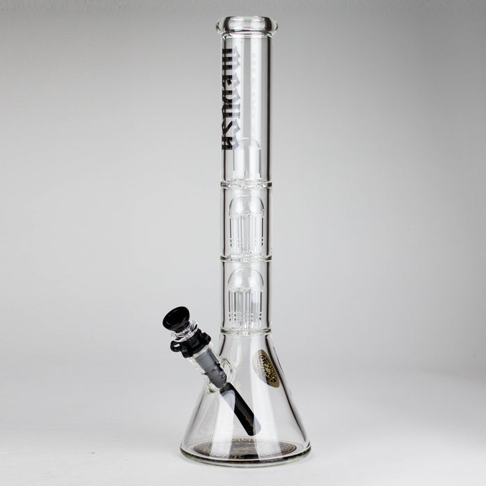 Medusa | 17" 7mm Double Tree Perc Glass Bong with Splash Guard | Jupiter Grass