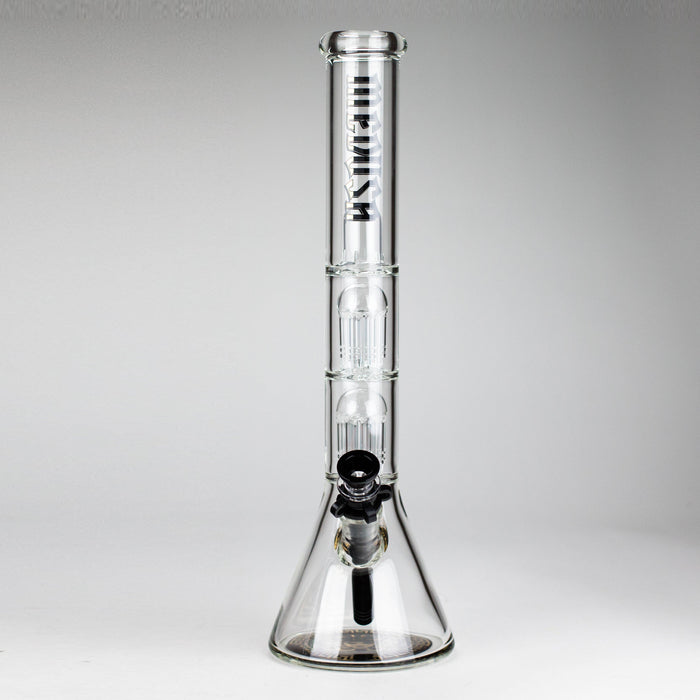 Medusa | 17" 7mm Double Tree Perc Glass Bong with Splash Guard | Jupiter Grass