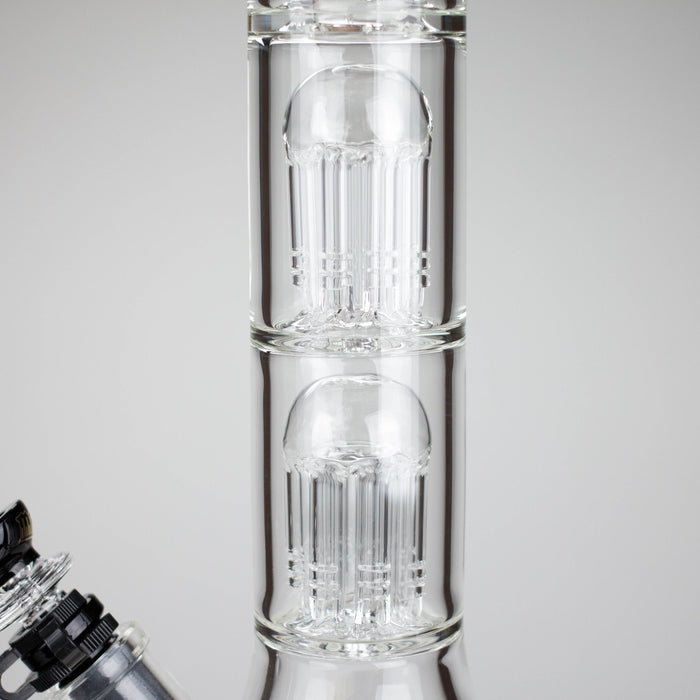 Medusa | 17" 7mm Double Tree Perc Glass Bong with Splash Guard | Jupiter Grass
