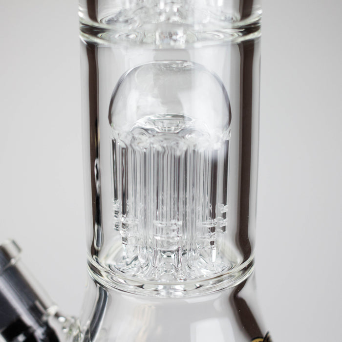 Medusa | 17" 7mm Double Tree Perc Glass Bong with Splash Guard | Jupiter Grass