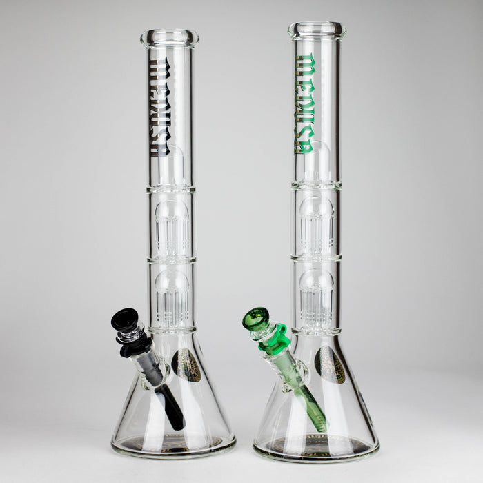 Medusa | 17" 7mm Double Tree Perc Glass Bong with Splash Guard | Jupiter Grass