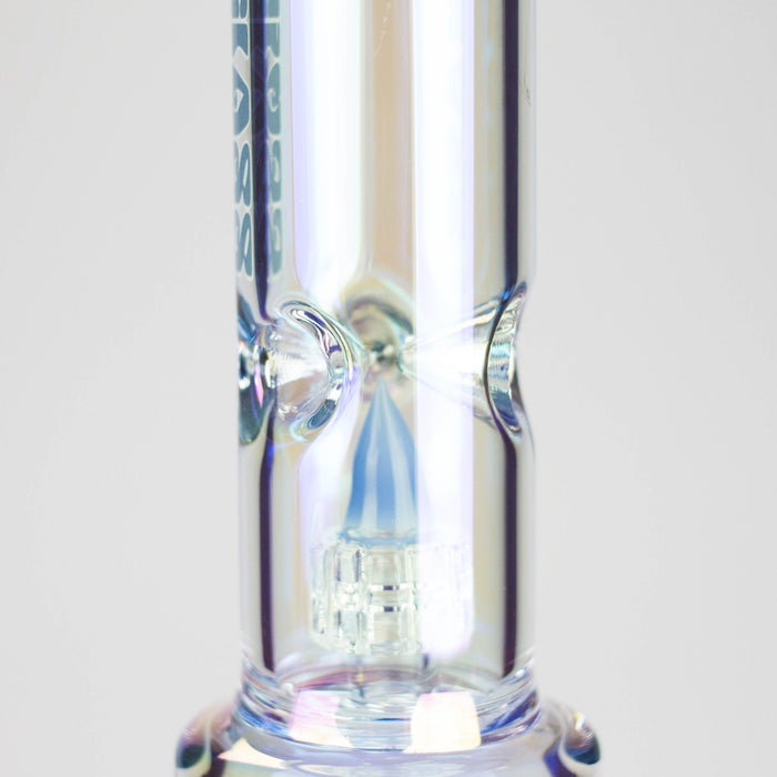 Trippy Glass | 17" 7mm Holographic Stemline Bong – Triple Diffused Perc with 18mm Bowl | Jupiter Grass
