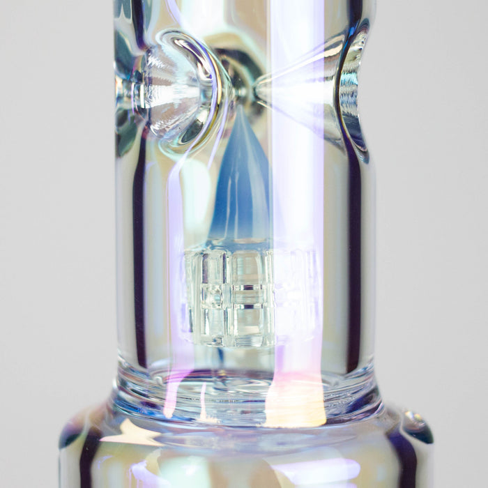 Trippy Glass | 17" 7mm Holographic Stemline Bong – Triple Diffused Perc with 18mm Bowl | Jupiter Grass