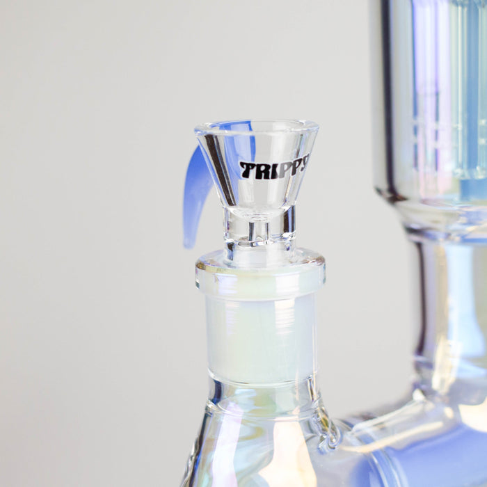 Trippy Glass | 17" 7mm Holographic Stemline Bong – Triple Diffused Perc with 18mm Bowl | Jupiter Grass