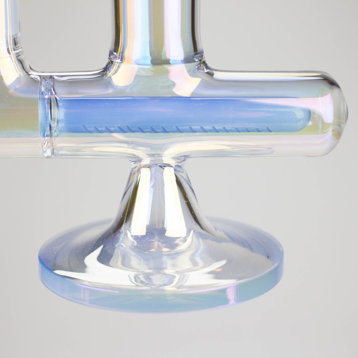 Trippy Glass | 17" 7mm Holographic Stemline Bong – Triple Diffused Perc with 18mm Bowl | Jupiter Grass