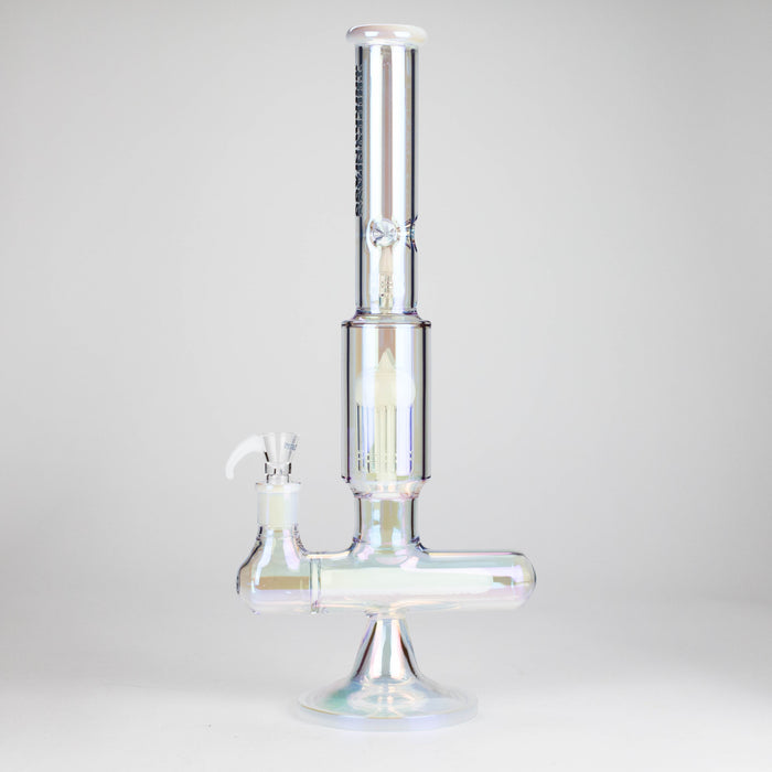 Trippy Glass | 17" 7mm Holographic Stemline Bong – Triple Diffused Perc with 18mm Bowl | Jupiter Grass