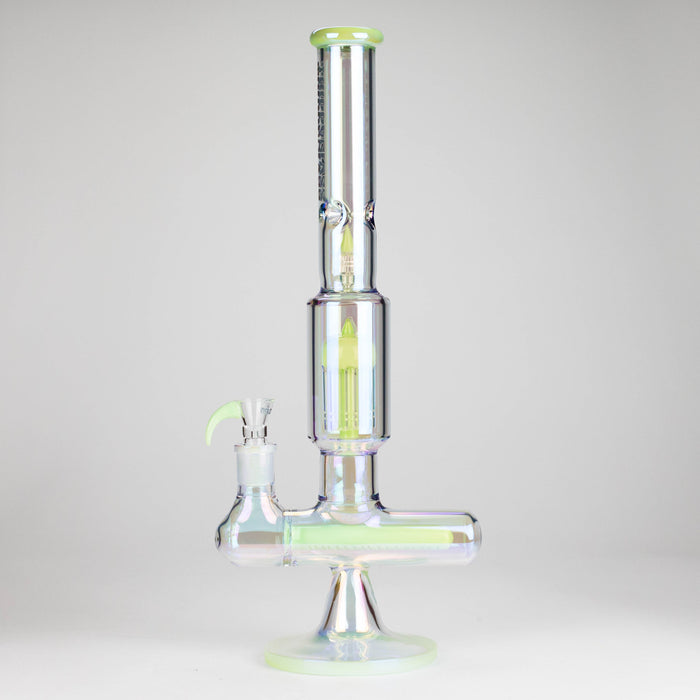 Trippy Glass | 17" 7mm Holographic Stemline Bong – Triple Diffused Perc with 18mm Bowl | Jupiter Grass