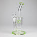 9" Ball Perc Glass Bong – Green with Bent Neck & 14mm Bowl | Jupiter Grass