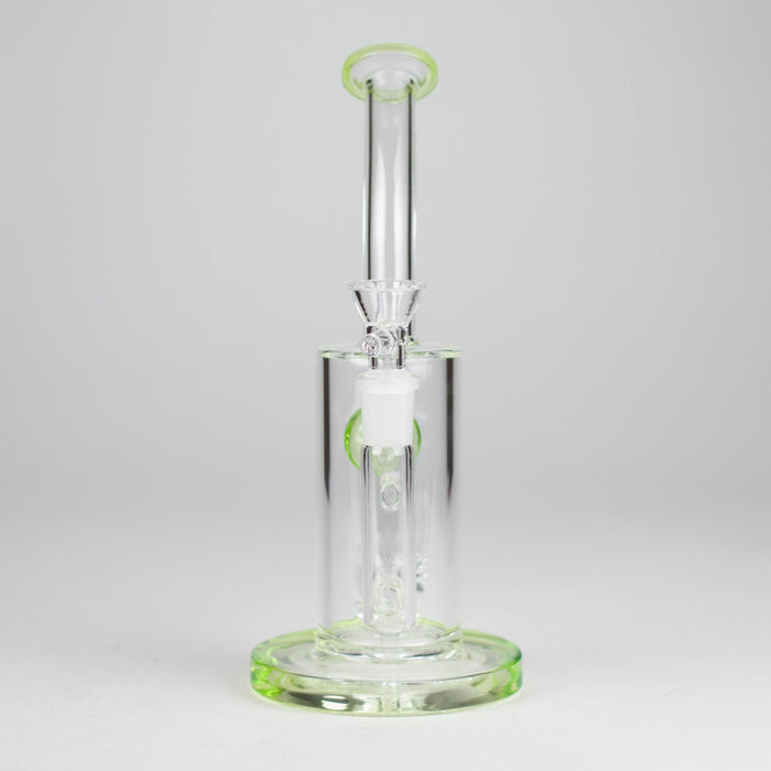 9" Ball Perc Glass Bong – Green with Bent Neck & 14mm Bowl | Jupiter Grass