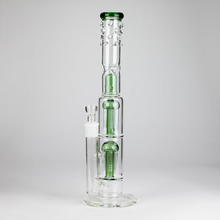16" Triple Perc Straight Tube – Premium Glass Bong with Maximum Filtration | Jupiter Grass