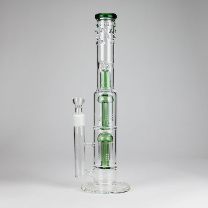 16" Triple Perc Straight Tube – Premium Glass Bong with Maximum Filtration | Jupiter Grass