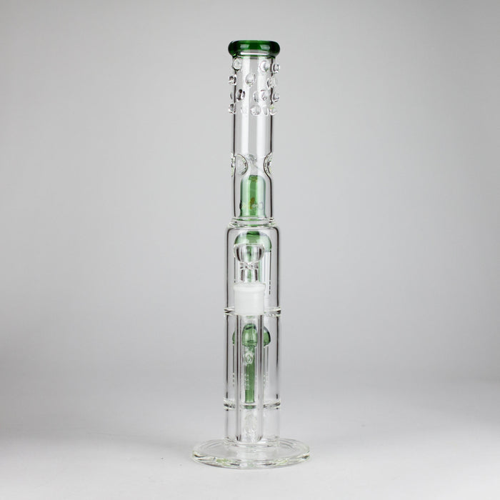 16" Triple Perc Straight Tube – Premium Glass Bong with Maximum Filtration | Jupiter Grass