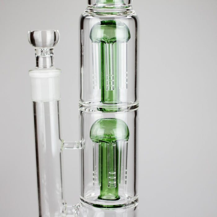 16" Triple Perc Straight Tube – Premium Glass Bong with Maximum Filtration | Jupiter Grass