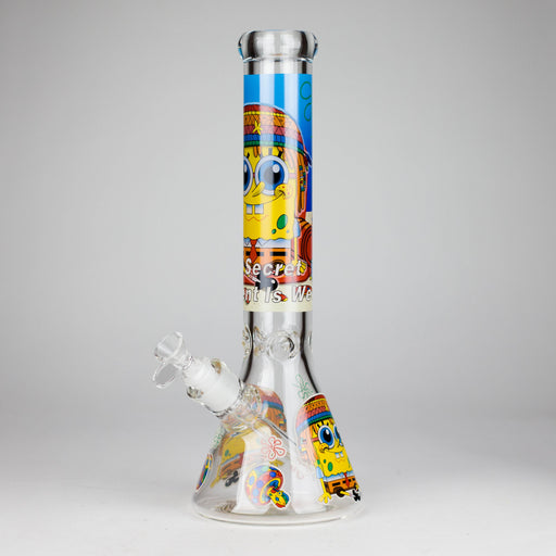 14" 7 mm Glass Bong With Cartoon Sponge Design [AQ0421-2] | Jupiter Grass