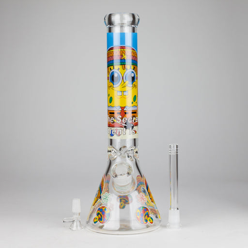 14" 7 mm Glass Bong With Cartoon Sponge Design [AQ0421-2] | Jupiter Grass