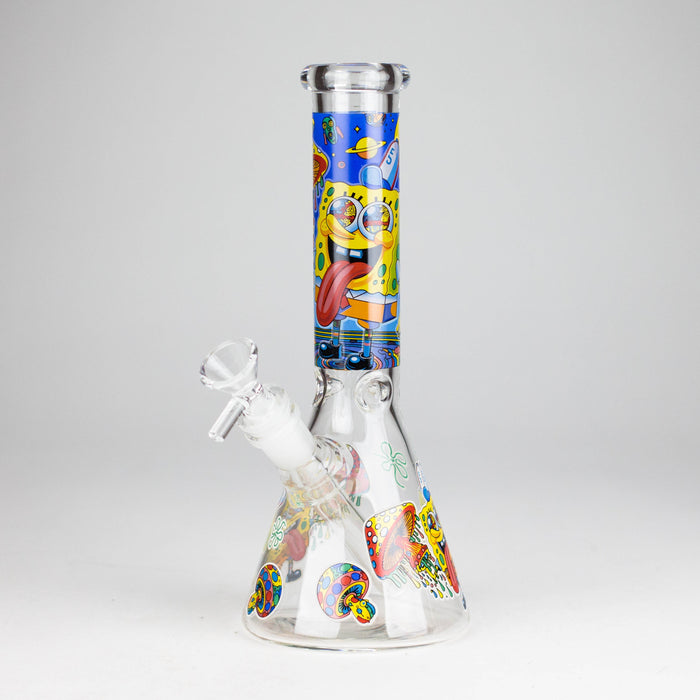 10" Glow-in-the-Dark Glass Bong with Cartoon Sponge Design | Jupiter Grass