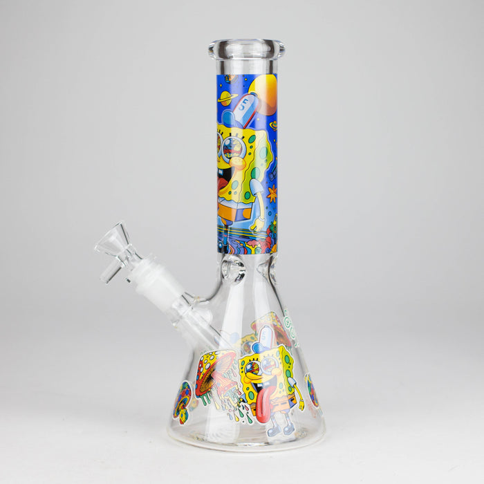 10" Glow-in-the-Dark Glass Bong with Cartoon Sponge Design | Jupiter Grass