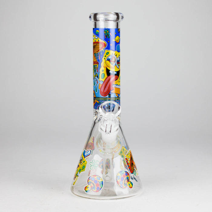 10" Glow-in-the-Dark Glass Bong with Cartoon Sponge Design | Jupiter Grass
