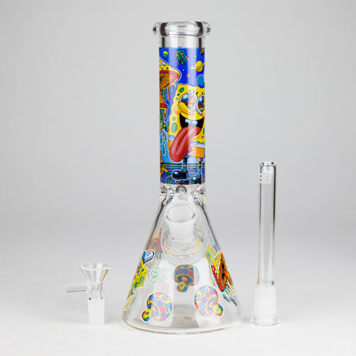 10" Glow-in-the-Dark Glass Bong with Cartoon Sponge Design | Jupiter Grass