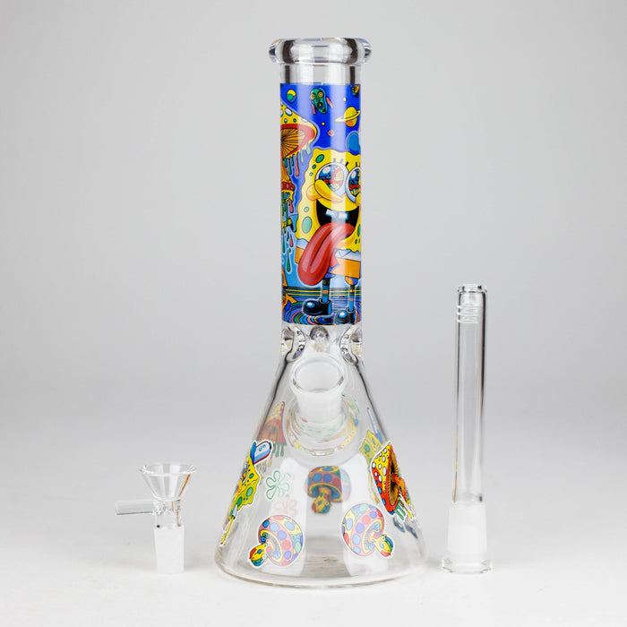 10" Glow-in-the-Dark Glass Bong with Cartoon Sponge Design | Jupiter Grass