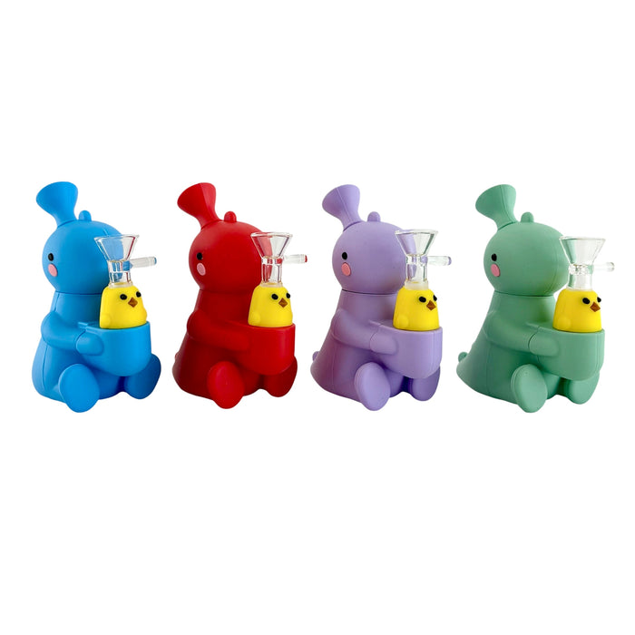 5" Silicone Dinosaur Water Pipe Assorted Colors