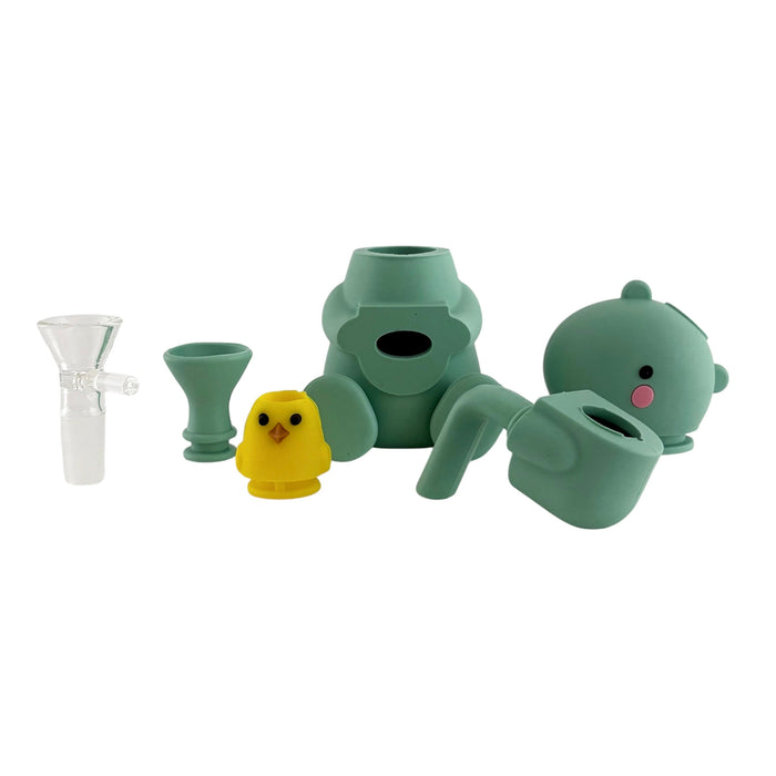 5" Silicone Dinosaur Water Pipe Assorted Colors