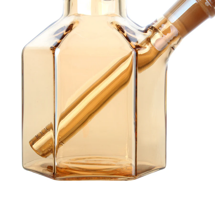 Fortune | 12" Hexagon Electroplated Barrel Base Glass Bong | Jupiter Grass