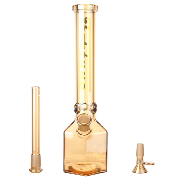 Fortune | 12" Hexagon Electroplated Barrel Base Glass Bong | Jupiter Grass