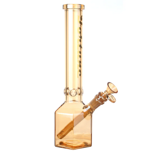 Fortune | 12" Hexagon Electroplated Barrel Base Glass Bong | Jupiter Grass