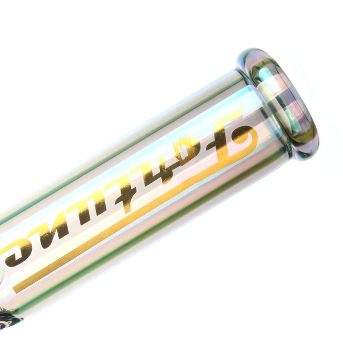 Fortune | 14" 7mm Electroplated Skull Glass Bong | Jupiter Grass