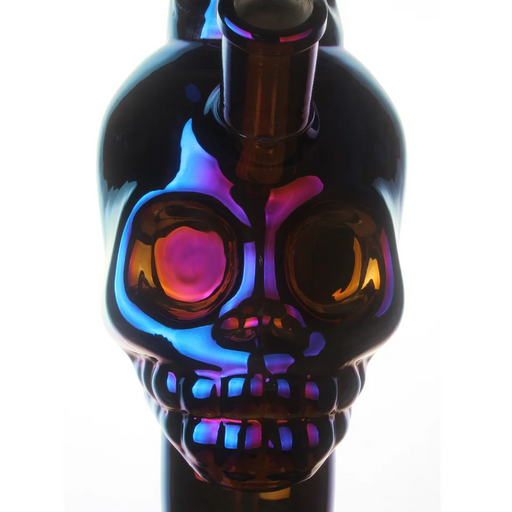 Fortune | 14" 7mm Electroplated Skull Glass Bong | Jupiter Grass