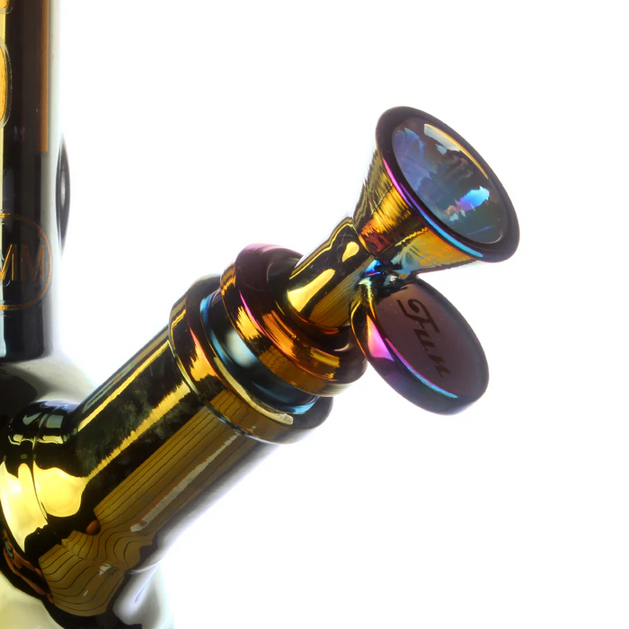 Fortune | 14" 7mm Electroplated Skull Glass Bong | Jupiter Grass