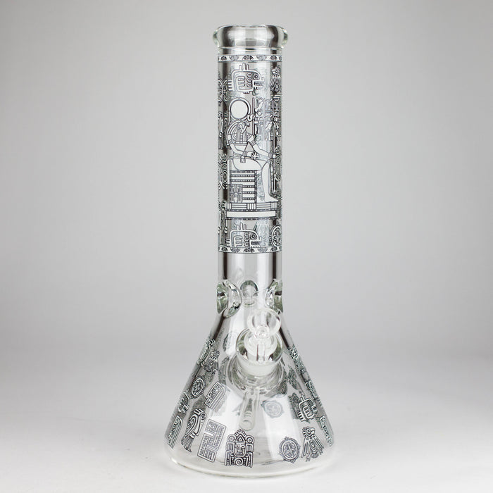 14" Glow-in-the-Dark Egyptian Design Beaker Bong – 7mm Thick | Jupiter Grass