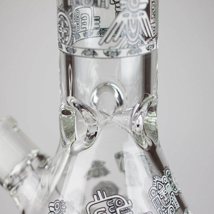 14" Glow-in-the-Dark Egyptian Design Beaker Bong – 7mm Thick | Jupiter Grass