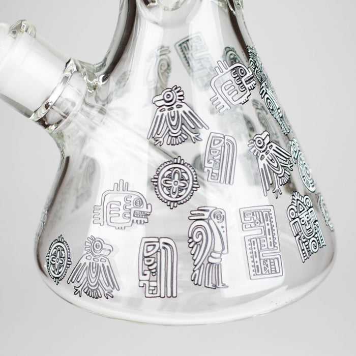 14" Glow-in-the-Dark Egyptian Design Beaker Bong – 7mm Thick | Jupiter Grass