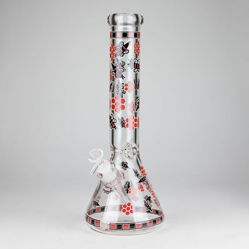 14" Honey Bee Glow-in-the-Dark Glass Beaker Bong – 7mm Thick  [A25] | Jupiter Grass