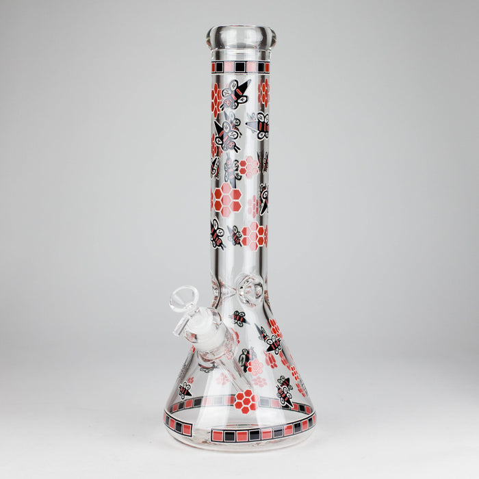 14" Honey Bee Glow-in-the-Dark Glass Beaker Bong – 7mm Thick  [A25] | Jupiter Grass