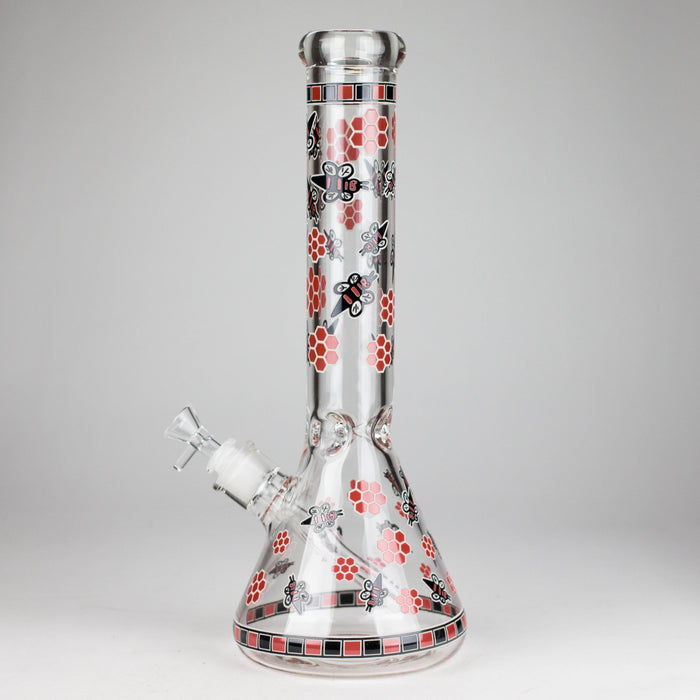 14" Honey Bee Glow-in-the-Dark Glass Beaker Bong – 7mm Thick  [A25] | Jupiter Grass