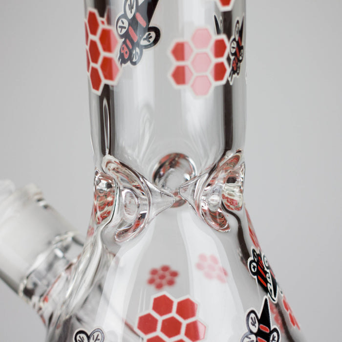 14" Honey Bee Glow-in-the-Dark Glass Beaker Bong – 7mm Thick  [A25] | Jupiter Grass