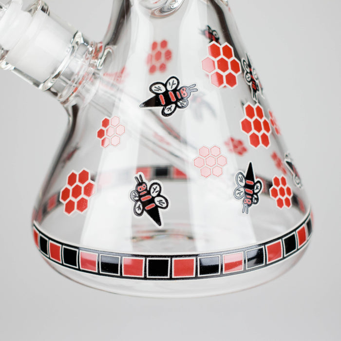 14" Honey Bee Glow-in-the-Dark Glass Beaker Bong – 7mm Thick  [A25] | Jupiter Grass
