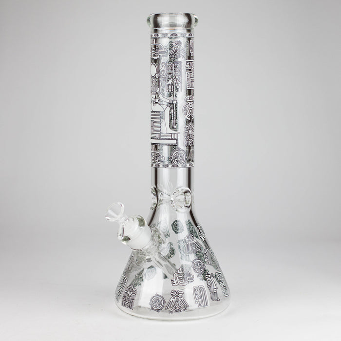 14" Glow-in-the-Dark Egyptian Design Beaker Bong – 7mm Thick | Jupiter Grass