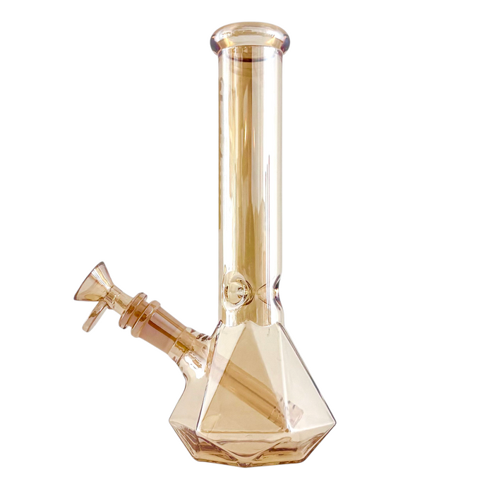 10" Geometric Hexagon Electroplated Glass Bong | Jupiter Grass