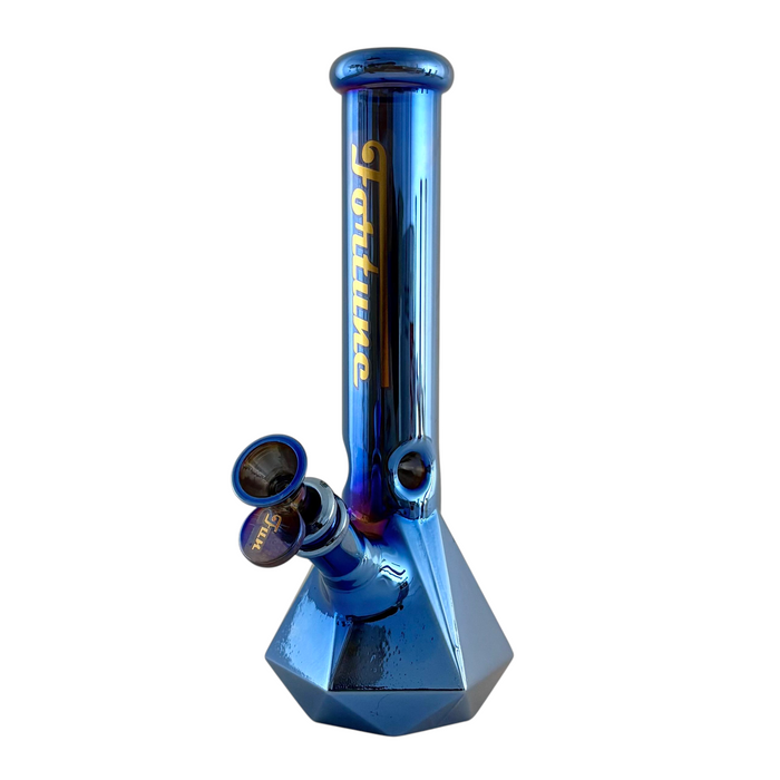 10" Geometric Hexagon Electroplated Glass Bong | Jupiter Grass