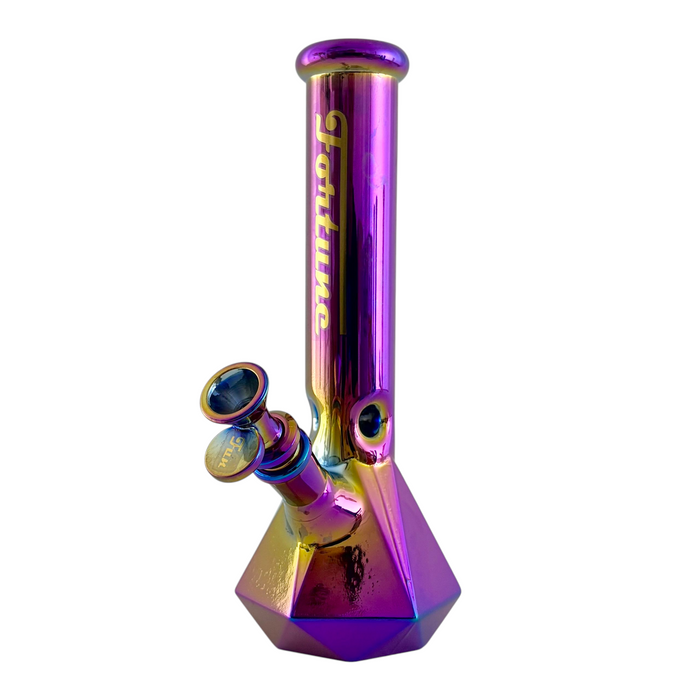 10" Geometric Hexagon Electroplated Glass Bong | Jupiter Grass