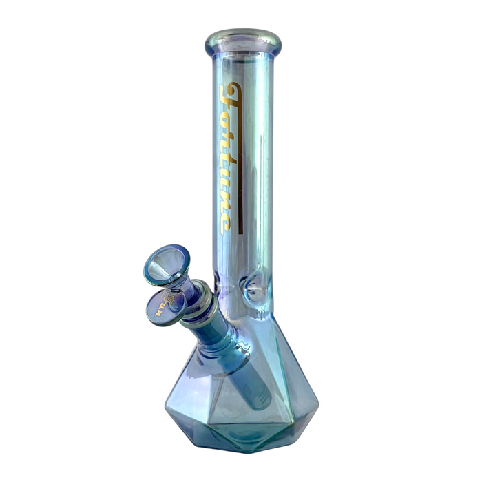 10" Geometric Hexagon Electroplated Glass Bong | Jupiter Grass