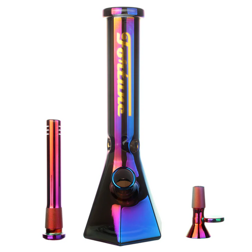 Fortune | Electroplated 10" 5mm Hexagon Glass Beaker Bong - 4 Assorted Colours | Jupiter Grass