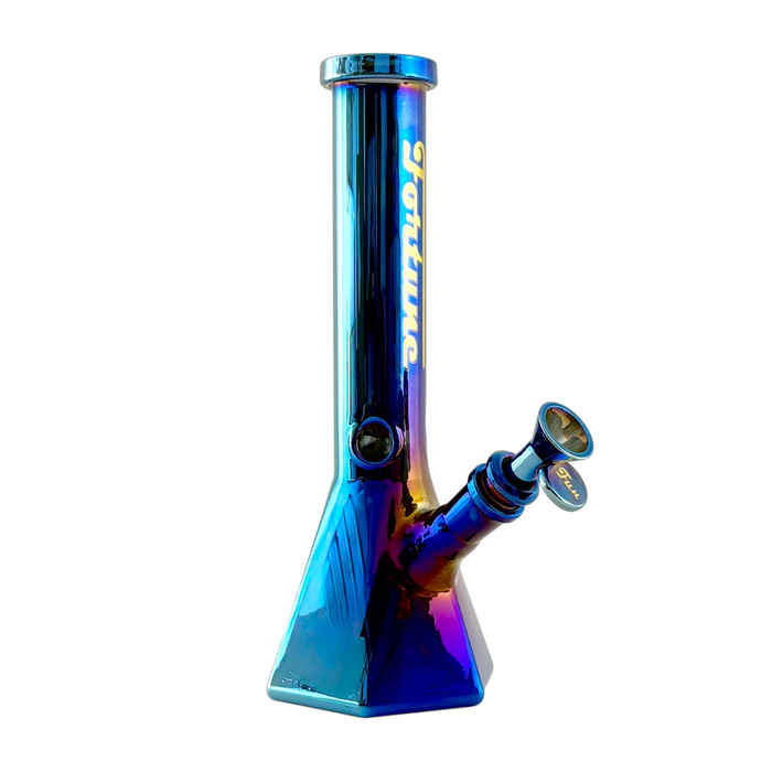 Fortune | Electroplated 10" 5mm Hexagon Glass Beaker Bong - 4 Assorted Colours | Jupiter Grass