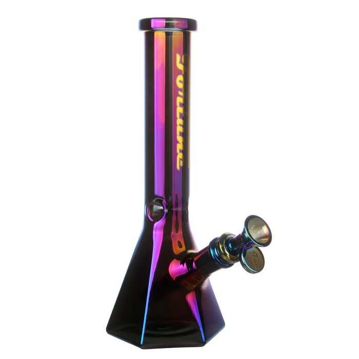 Fortune | Electroplated 10" 5mm Hexagon Glass Beaker Bong - 4 Assorted Colours | Jupiter Grass